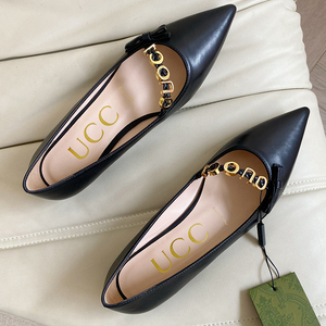 pph●意大利哭泣 复古金属logo平跟羊皮真皮浅口单鞋百搭尖头女鞋