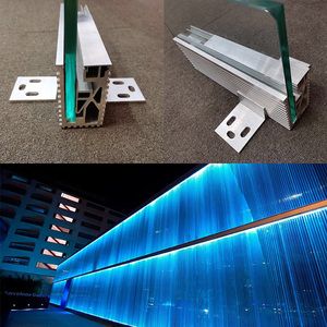 铝合金玻璃围栏灯带 户外护栏杆别墅阳台商场走道楼梯扶手发光灯