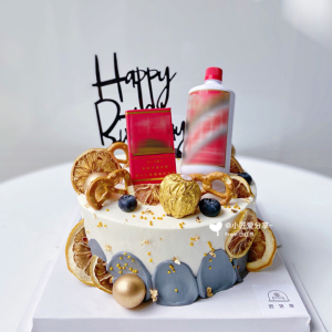 瓶子塑料摆件蛋糕网标签插件红蛋糕烘焙男神红白父亲酒瓶摆件创意