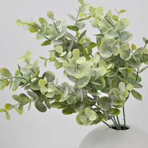 尤加利草塑料小草绿植绿叶插花配叶灰绿青绿假花塑料花
