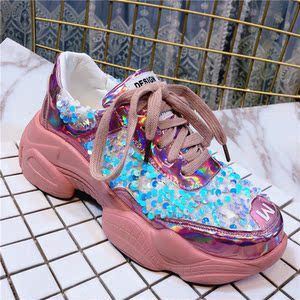 炫彩亮片老爹鞋
