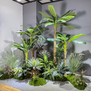 大型热带雨林景观芭蕉树场景布置植物室内商场售楼处角落绿化设计