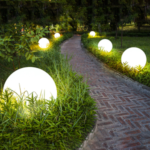 户外草坪灯球形家用景观庭院防水装饰插地灯别墅花园地插圆球灯