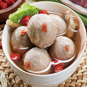 台湾贡丸新竹手打丸子原味猪肉丸火锅关东煮麻辣烫食品500g包装