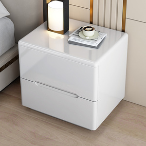 2024新款白色烤漆床头柜E0环保加厚简约现代床边柜卧室家用储物柜