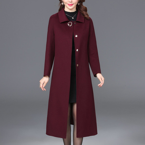 婚礼妈妈礼服高贵毛呢外套结婚喜婆婆婚宴冬装双面羊绒大衣女冬季