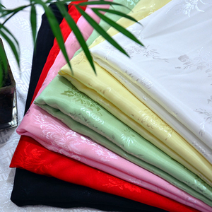 丝绸提花布梅兰竹菊古装汉服服装绸缎布料旗袍古风织锦缎面料刺绣