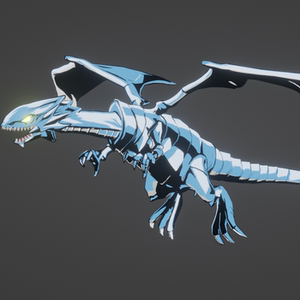 青眼白龙游戏王动画3d模型npr三渲二