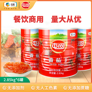 中粮屯河番茄丁2.85kg*6罐蔬菜罐头食品酱类炒菜调料调味品整箱