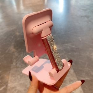 网红镶钻手机支架桌面懒人通用可折叠便携平板万能支撑架精致礼品