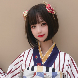 女短直发空气刘海女装大佬bobo波波头自然逼真扣子网头套伪娘假发