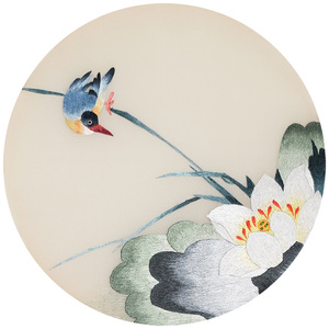 苏绣diy套件初学 针迹扫描 荷花翠鸟花鸟 刺绣材料包 自学入门