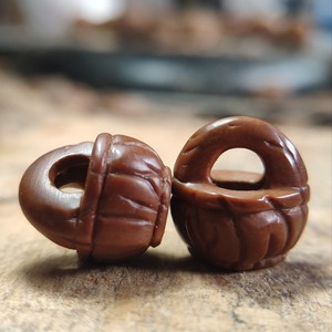 桃核雕刻 精品小筐宝宝成人野生秦岭龙纹纯手工一文核雕桃篮