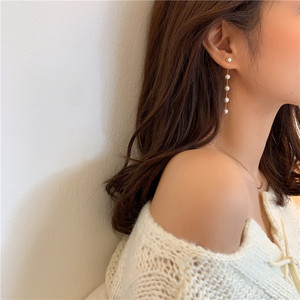 韩国进口925银针珍珠流苏耳环超仙气质优雅百搭显脸瘦耳坠耳饰潮