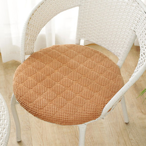 灯芯绒圆形坐垫加厚可拆洗藤椅坐垫圆凳子椅子垫纯色防滑可坐地垫