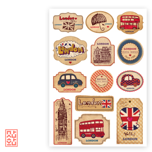 贴站旅行箱贴纸复古英伦风格英国风情行李箱贴笔记本拉杆箱贴画