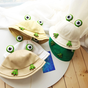 2-5岁卡通青蛙儿童渔夫帽春秋新款帽子男童帽子户外遮阳挡风防晒