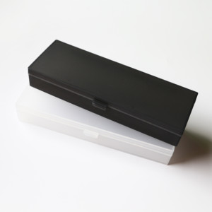 日式 INS风格简约透明磨砂PP文具盒 中号大容量双层笔盒 考试定制