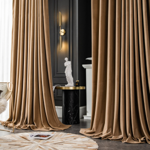 咖啡色棉麻窗帘