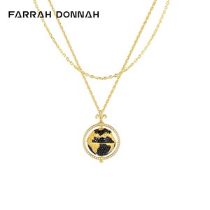 Farrah Donnah法斗珠宝925纯银太空星球黑色陨落地球仪项链女嘻哈