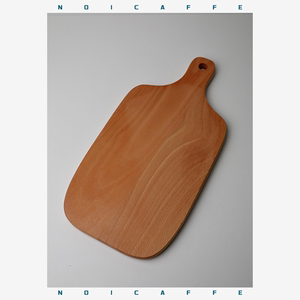 诺裔家 意式器 出口单欧洲榉木原木料制作带把手长方形面包披萨板