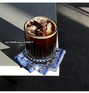 欧式复古玻璃杯耐热咖啡杯220ml古典酒杯350ml透明杯子热饮杯餐具