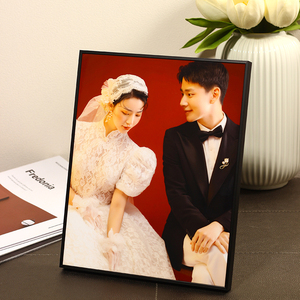 婚纱照片打印加洗相框摆台高级感金属铝合金窄边框桌摆件10寸12寸