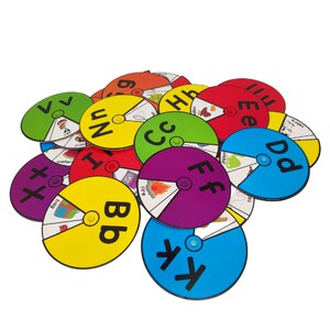 26字母英语单词学习转盘alphabet wheel 英文自然拼读游戏教具