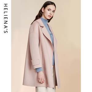 商场同款海兰丝2023冬新款流行小个子双面呢大衣高端呢子外套冬女