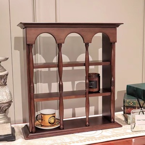 法式实木杯架台面置物架香水架中古茶杯架咖啡杯子收纳壁挂展示架