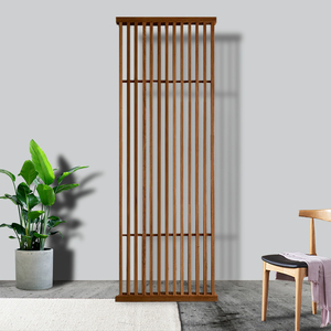 中式屏风隔断客厅实木竖条木格栅镂空进门入户遮挡现代简约隔断墙