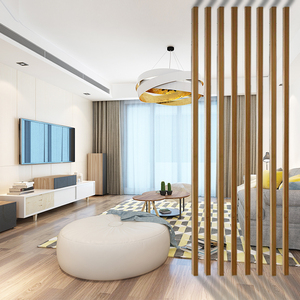 屏风隔断厕所入户对门卫生间实木条栅客厅玄关免打孔竖条简约卧室