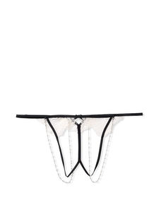 维多利亚vs 珍珠链接蕾丝绸缎带子女佣线丁内裤