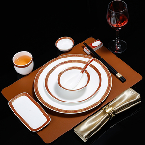 匠心家用瓷淘宝陶瓷酒店摆台餐具套装四件套饭店餐具专用定制印字