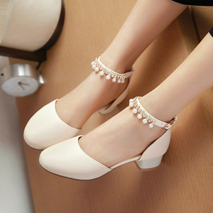 女童凉鞋白色皮鞋儿童公主鞋中大童小女孩高跟演出鞋学生高跟单鞋