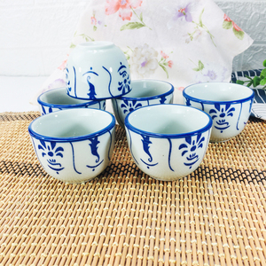 茶杯酒杯江中杯陶瓷釉下彩中式青花中号酒店餐厅农家乐厚款复古杯