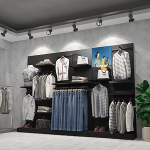 男装货架服装店展示架上靠墙背板组合潮牌商场展柜挂衣架陈列专用