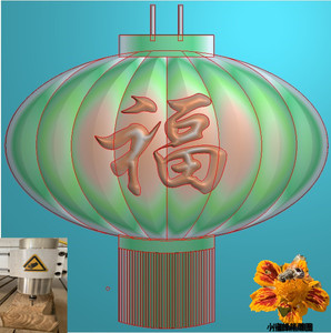 福字灯笼带线灰度图木雕图玉雕精雕图檀雕电脑雕刻花鸟石雕刻