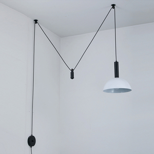 北欧简约个性拉伸升降餐厅吧台床头书房明装可调节伸缩长线小吊灯