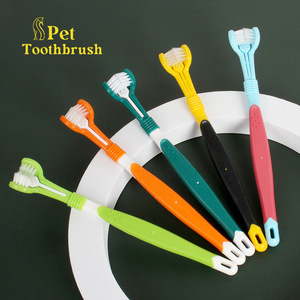 三头宠物牙刷狗狗猫咪牙刷三面刷头犬猫牙齿口腔清洁护理用品