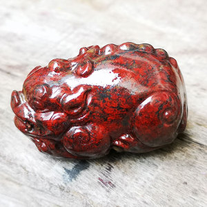精品玉石貔貅手把件男女款桂林鸡血玉红玉手玩推荐新款招财皮丘