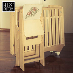意大利HUGS原装进口多功能婴儿床榉木实木新生儿宝宝床可折叠家具