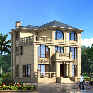 381复式楼农村自建房设计图纸三层豪华别墅乡村小洋房样图效果图