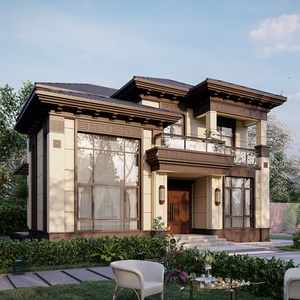 新款2306二层农村自建房设计图纸现代新中式建筑小洋房别墅效果图