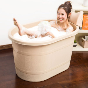 台湾进口keyway头枕式spa塑料泡澡桶健康沐浴桶 成人塑