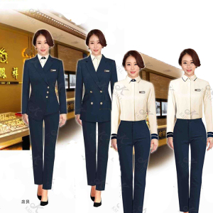 新版老凤祥工作服女夏装珠宝金店银楼经理男店员店长西装工衣工裤
