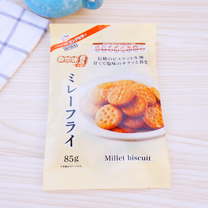 日本进口零食品 自然味良品脆圆饼干 酱油味脆圆原味饼干85g