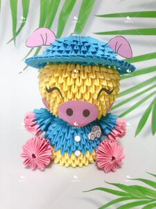 猪小弟热销浩博三角插折纸 材料包半成品 手工作品生日礼品儿童