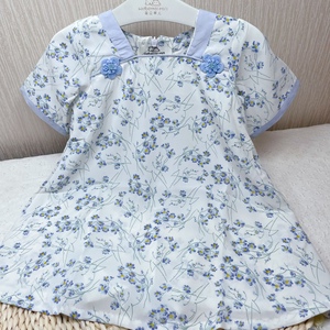 断码福利英贝蒂儿夏季新款女小童豆蔻中袖旗袍连衣裙中式80,11