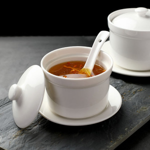 包邮陶瓷骨瓷炖盅 一人用隔水燕窝炖盅纯白 甜品蒸盅 汤煲汤盅罐